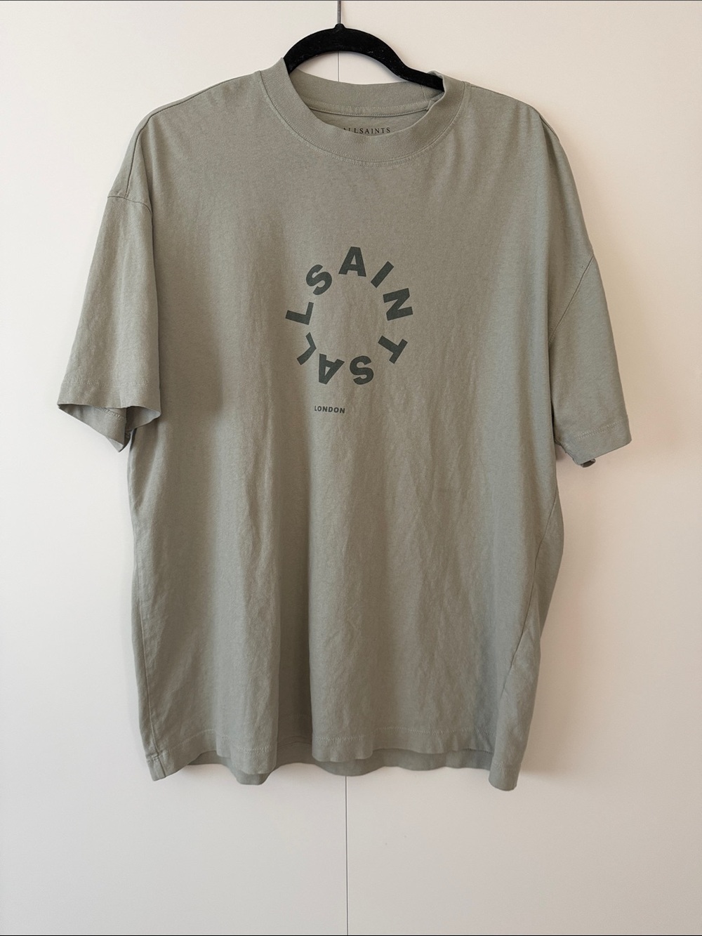 All Saints Sage Green Short-Sleeve Logo T-Shirt